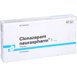 Abbildung: Clonazepam neuraxpharm 1 mg Tabletten 50 St, Tabletten PZN 17441352