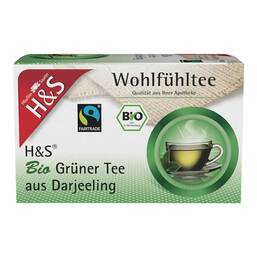 Abbildung: H&S Bio Grüner Tee aus Darjeeling Filterbeutel 20X2 g, Filterbeutel PZN 17442512