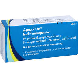 Abbildung: Apexxnar Injektionssuspension in einer Fertigspritze 1 St, Injektionssuspension PZN 17445189