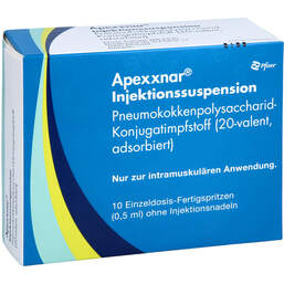 Abbildung: Apexxnar Injektionssuspension in einer Fertigspritze 10 St, Injektionssuspension PZN 17445195