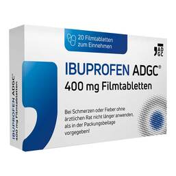 Abbildung: IBUPROFEN ADGC® 400 mg Filmtabletten Filmtabletten, 20 St PZN 17445315