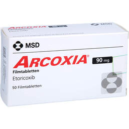Abbildung: Arcoxia 90 mg Filmtabletten 50 St, Filmtabletten PZN 17447923
