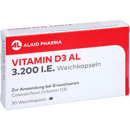 Abbildung: Vitamin D3 AL 3.200 I.E. Weichkapseln 30 St, Weichkapseln PZN 17449460