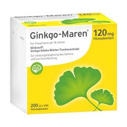 Abbildung: Ginkgo-Maren® 120 mg Filmtabletten Filmtabletten, 200 St PZN 17450865