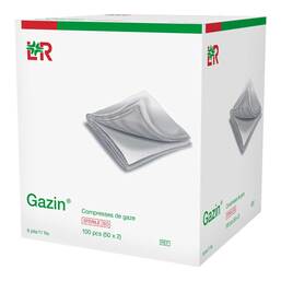 Abbildung: Gazin Mullkomp.10x20 cm steril 8fach 50X2 St, Kompressen PZN 17451882