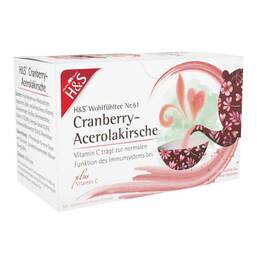 Abbildung: H&S Cranberry-Acerolakirsche mit Vitamin C Fbeutel  20X2.8 g, Filterbeutel PZN 17454283