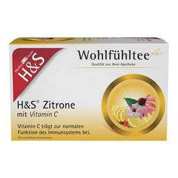 Abbildung: H&S Zitrone mit Vitamin C Filterbeutel 20X2.5 g, Filterbeutel PZN 17454320