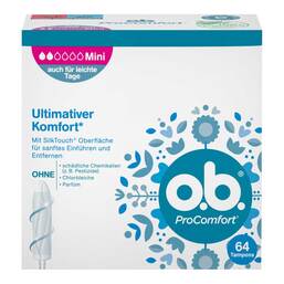 Abbildung: O.B. Tampons Procomfort mini 64 St, Tampon PZN 17454946