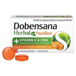 Abbildung: Dobensana Herbal Honiggeschmack Vitamin C & Zink Pastillen Lutschpastillen, 16 St PZN 17457815