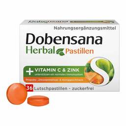 Abbildung: Dobensana Herbal Honiggeschmack Vitamin C & Zink Pastillen Lutschpastillen, 36 St PZN 17458039