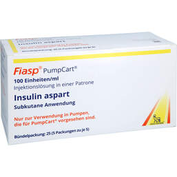 Abbildung: Fiasp 100 E / ml Pumpcart Injektionslösung in einer Patrone 5X5X1.6 ml, Injektionslösung PZN 17482457