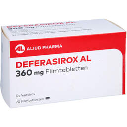 Abbildung: Deferasirox AL 360 mg Filmtabletten 90 St, Filmtabletten PZN 17482807