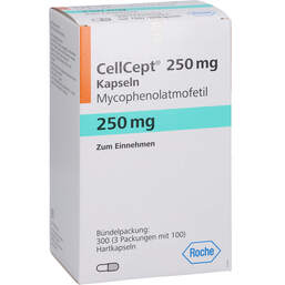 Abbildung: Cellcept 250 mg Kapseln 3X100 St, Hartkapseln PZN 17490534