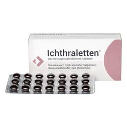 Abbildung: Ichthraletten® 200 mg Tabletten bei Rosazea Tabletten magensaftresistent, 84 St PZN 17506956