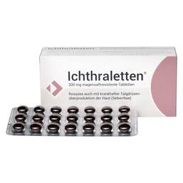 Abbildung: Ichthraletten® 200 mg Tabletten bei Rosazea Tabletten magensaftresistent, 168 St PZN 17506962