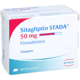 Abbildung: Sitagliptin STADA 50 mg Filmtabletten 98 St, Filmtabletten PZN 17507051