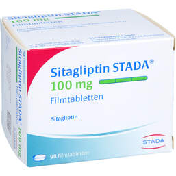 Abbildung: Sitagliptin STADA 100 mg Filmtabletten 98 St, Filmtabletten PZN 17507074