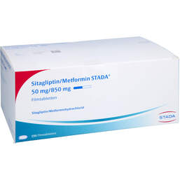 Abbildung: Sitagliptin / Metformin STADA 50 mg / 850 mg Filmtabletten 196 St, Filmtabletten PZN 17507111