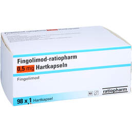 Abbildung: Fingolimod-ratiopharm 0,5 mg Hartkapseln 98 St, Hartkapseln PZN 17510567