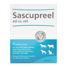 Abbildung: Sascupreel ad us.vet.Ampullen 5X5 ml, Ampullen PZN 17511762