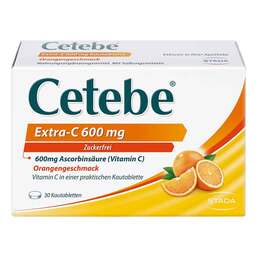 Abbildung: Cetebe Extra-C 600 mg Kautabletten Kautabletten, 30 St PZN 17513459