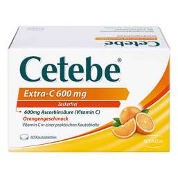 Abbildung: Cetebe Extra-C 600 mg Kautabletten Kautabletten, 60 St PZN 17513465