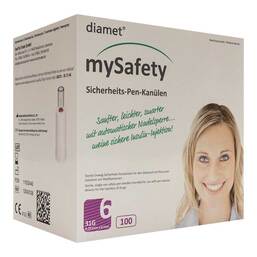 Abbildung: Diamet Mysafety Sicherheits-Pen Kanüle 31 G 0,25x6 mm 100 St, Kanüle PZN 17516216