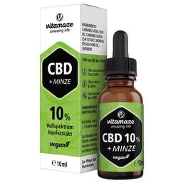 Abbildung: Cbd 10% Öl Vollspektrum vegan hochdosiert + Minze Tropfen, 10 ml PZN 17518066