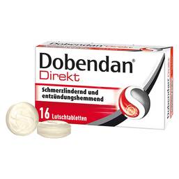 Abbildung: Dobendan Direkt Flurbiprofen 8,75 mg Lutschtabletten Lutschtabletten, 16 St PZN 17518439