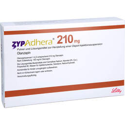 Abbildung: Zypadhera 210 mg Pulver + Lösungsmittel z.Her.e.Depot-Injektionssuspension 1 P, Trockensubstanz mit Lösun PZN 17523015