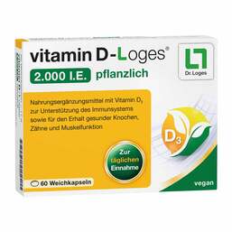 Abbildung: Vitamin D-Loges 2.000 I.E. pflanzlich Weichkapseln Weichkapseln, 60 St PZN 17525882