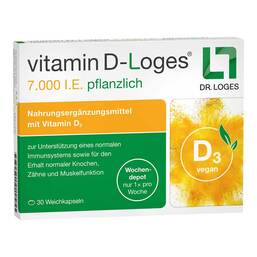 Abbildung: Vitamin D-Loges 7.000 I.E. pflanzlich Wochendepot Weichkapseln, 30 St PZN 17525907