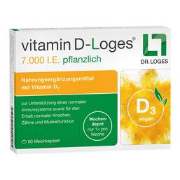 Abbildung: Vitamin D-Loges 7.000 I.E. pflanzlich Wochendepot Weichkapseln, 60 St PZN 17525913