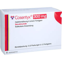 Abbildung: Cosentyx 300 mg Injektionslösung in einem Fertigpen 3X1 St, Injektionslösung PZN 17529940