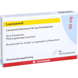 Abbildung: Lacosamid Glenmark 50 mg Filmtabletten 14 St, Filmtabletten PZN 17534881