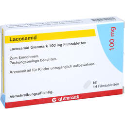 Abbildung: Lacosamid Glenmark 100 mg Filmtabletten 14 St, Filmtabletten PZN 17534912