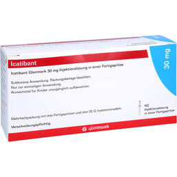 Abbildung: Icatibant Glenmark 30 mg / 3 ml Injektionslösung i.e.F.-Spr. 3 St, Injektionslösung in einer Fertigspritze PZN 17535082