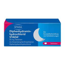 Abbildung: Diphenhydraminhydrochlorid STADA® 50 mg Tabletten Tabletten, 20 St PZN 17542797