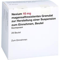 Abbildung: Nexium 10 mg magensaftresistent Granulat z.Her.einer Suspension zum Einnehmen Beutel  28 St, Magensaftresistentes Granulat PZN 17543495