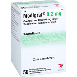 Abbildung: Modigraf 0,2 mg Granulat zur Herstellung einer Suspension zum Einnehmen 50 St, Granulat zur Herstellung einer Suspension zum Einnehmen PZN 17544589