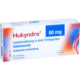 Abbildung: Hukyndra 80 mg / 0,8 ml Injektionslösung in Fertigspritze  1X0.8 ml, Injektionslösung PZN 17554665