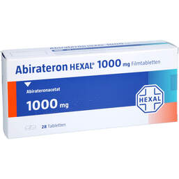 Abbildung: Abirateron Hexal 1000 mg Filmtabletten 28 St, Filmtabletten PZN 17560536