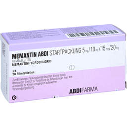 Abbildung: Memantin Abdi Startpackung 5mg / 10mg / 15mg / 20mg 28 St, Filmtabletten PZN 17570807