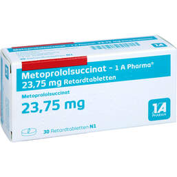 Abbildung: Metoprololsuccinat-1A Phar.23,75 Retardtabletten 30 St, Retard-Tabletten PZN 17572539
