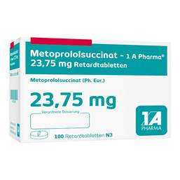 Abbildung: Metoprololsuccinat-1A Phar.23,75 Retardtabletten 100 St, Retard-Tabletten PZN 17572597