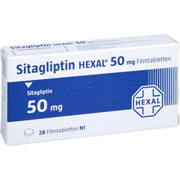 Abbildung: Sitagliptin Hexal 50 mg Filmtabletten 28 St, Filmtabletten PZN 17575101