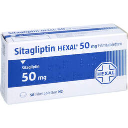 Abbildung: Sitagliptin Hexal 50 mg Filmtabletten 56 St, Filmtabletten PZN 17575118