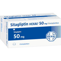 Abbildung: Sitagliptin Hexal 50 mg Filmtabletten 98 St, Filmtabletten PZN 17575124