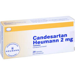 Abbildung: Candesartan Heumann 2 mg Tabletten 28 St, Tabletten PZN 17575816