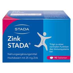 Abbildung: Zink STADA 25 mg Tabletten 90 St, Tabletten PZN 17579234